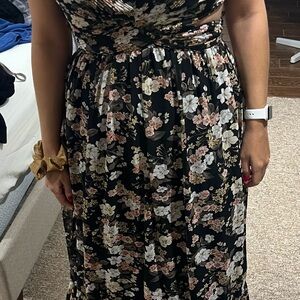 Vici Black Floral Maxi Dress